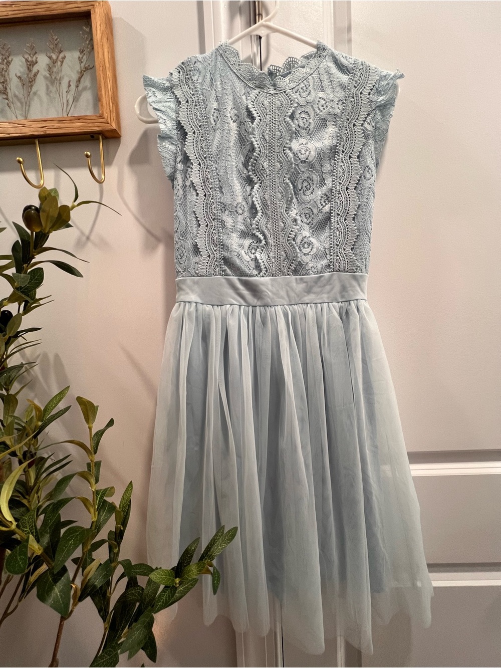 Light Blue Lace & Tulle Party Dress